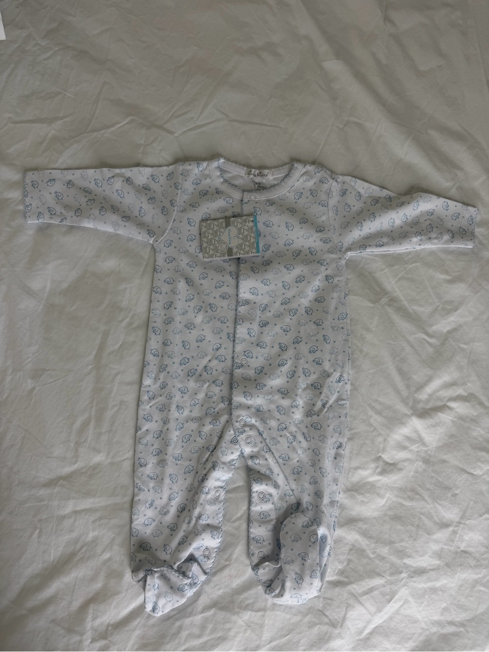 Kissy kissy Elephant print button footie